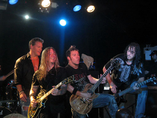 Members of fozzy guitar shredding
