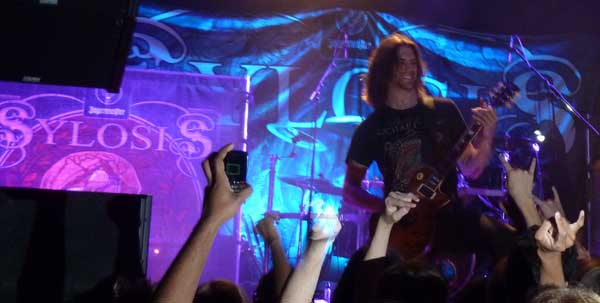 Alex Bailey of Sylosis live on stage at Islington Academy October 2011