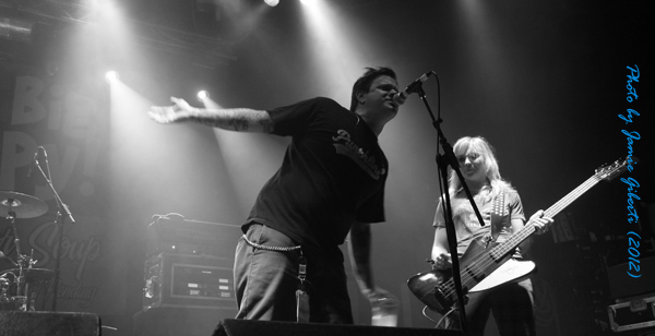 Jaret Reddick from Bowling For Soup & Kelly O From The Dollyrots on stage at Cambridge Junction October 2012 by Jamie Giberti