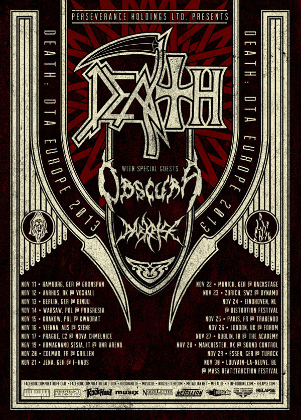 Death DTA European Tour 2013 Poster