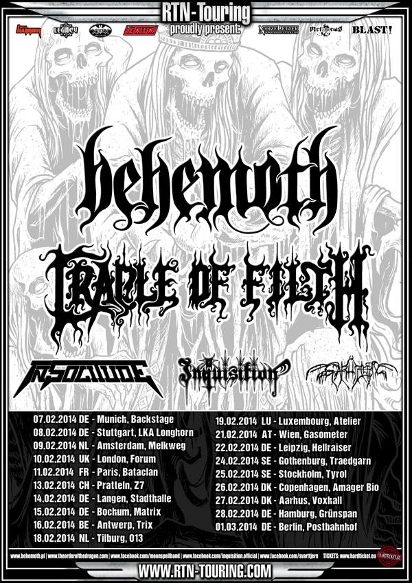 Behemoth Cradle Of Filth European Tour Poster 2014