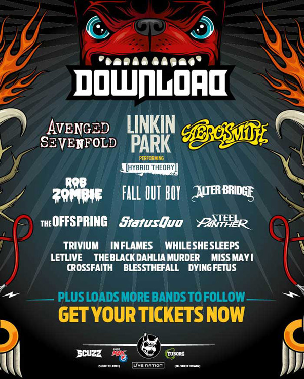Download Festival 2014 newest line up poster