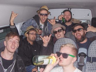 Imperial Leisure tour van drinking