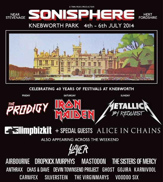 Sonisphere Knebworth 2014 21th January 2014 Poster
