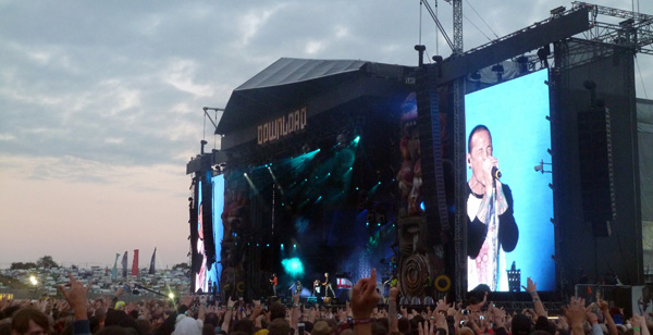 Linkin Park Full view of the main stage at Download Festival 2014