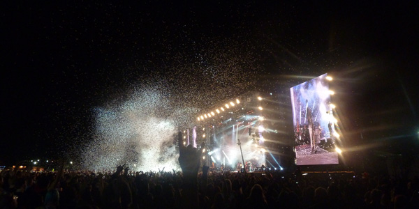 Confetti at the end of Aerosmith's set at Download Festival 2014
