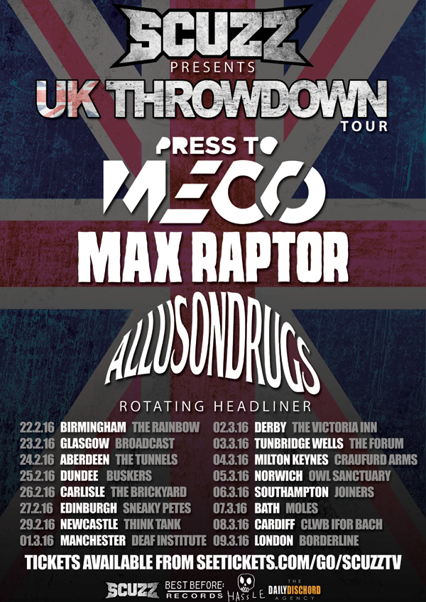 Scuzz UK Throwndown Tour 2016 Poster