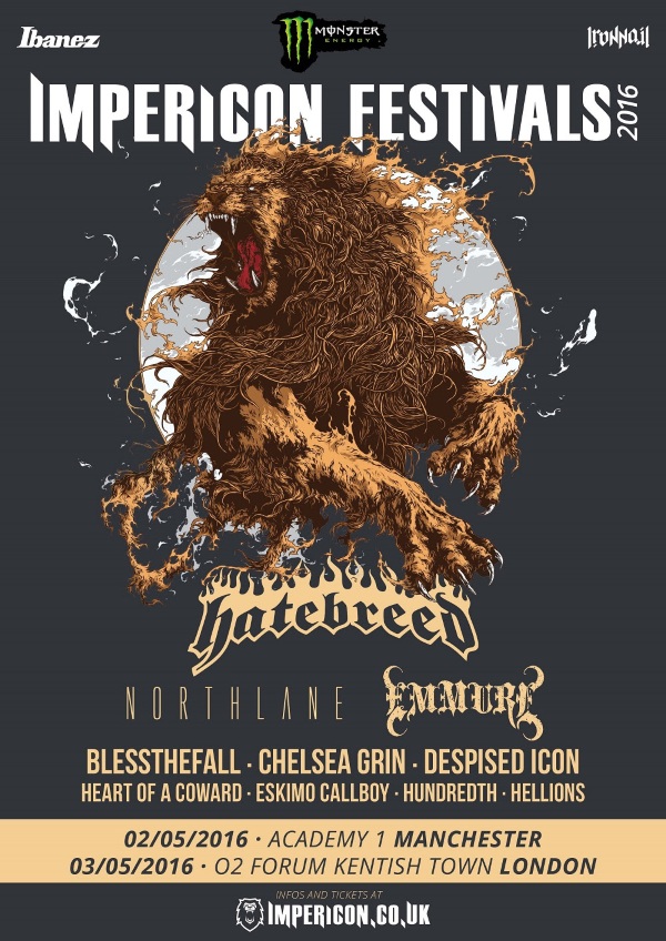 Impericon Festival UK 2016 2nd Line Up Poster