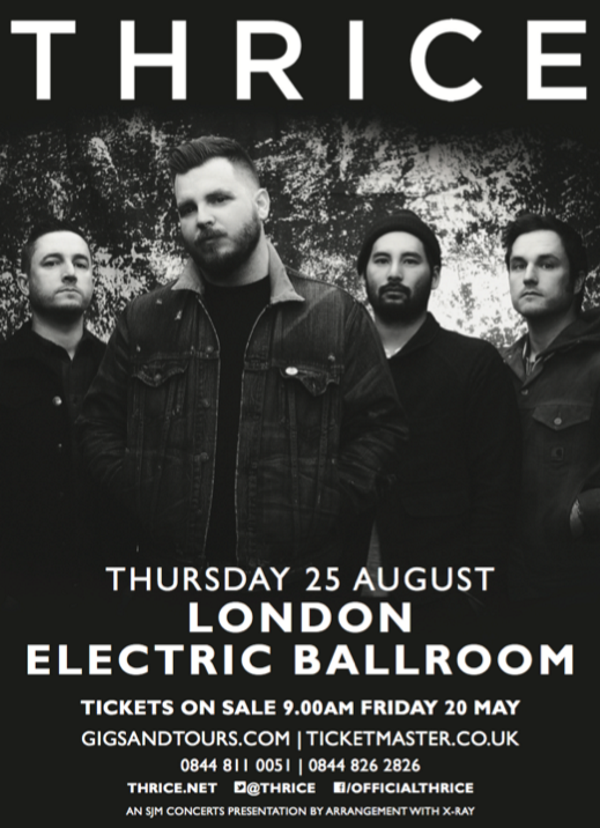 Thrice London Electric Ballroom August 2016 Show Poster