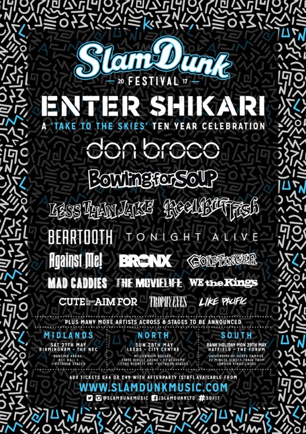 Slam Dunk Festival 2017 Second Line Up Poster