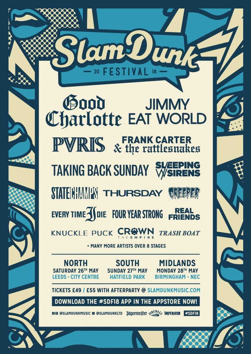 Slam Dunk Festival 2018 Co-Headliners Poster